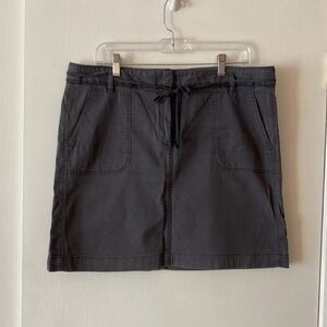 Loft Grey Cotton Utility Skirt